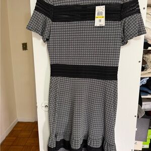 Michael Kors Black and White Patterned Dress